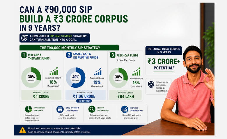 Can a ₹90,000 SIP Build a ₹3 Crore Corpus in 9 Years?